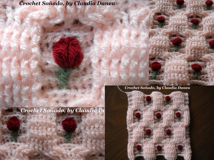 CROCHET "ONE ROSE AT MY WINDOW". "UNA ROSA EN MI VENTANA" CROCHET