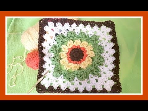 "Crocheted Sunflower Afghan"- (Motif Only)