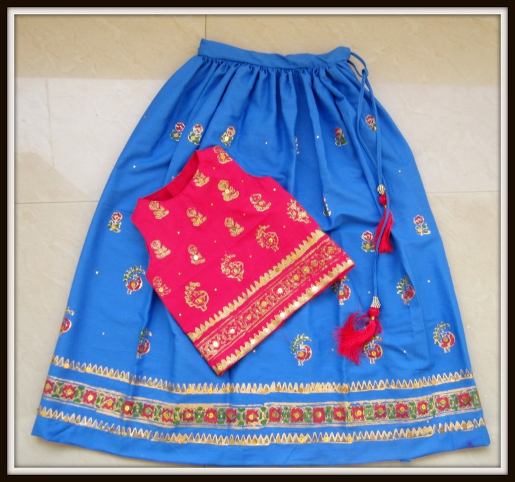 ETHNIC FLARED LONG SKIRT  with CROP TOP