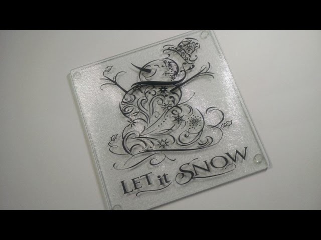 Filigree SnowMan Vinyl Glass Board Project