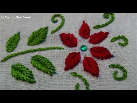 Fish Bone Stitch-Hand Embroidery Tutorials By Nagu's Handwork