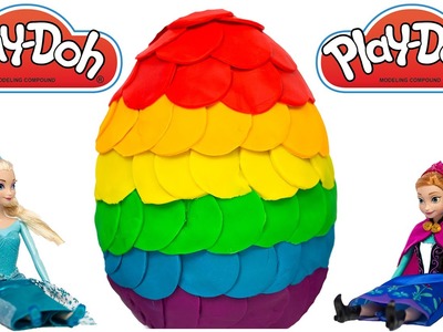 GIANT Play Doh Surprise Egg Rainbow Frozen Peppa Pig Shopkins My Little Pony Palace Pets
