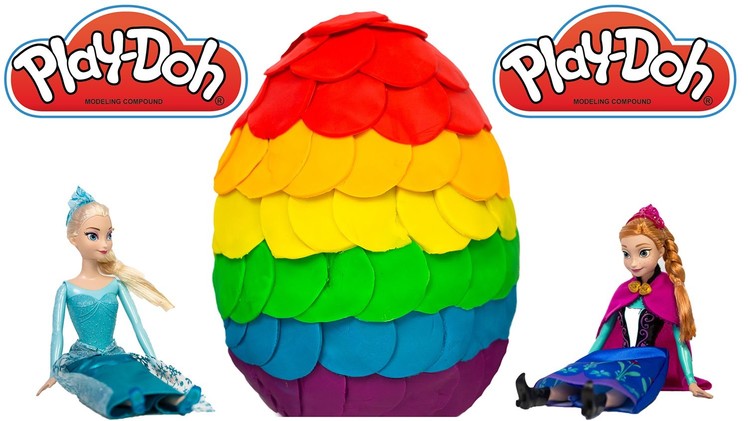 GIANT Play Doh Surprise Egg Rainbow Frozen Peppa Pig Shopkins My Little Pony Palace Pets