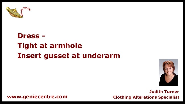 Gusset insert underarm of dress