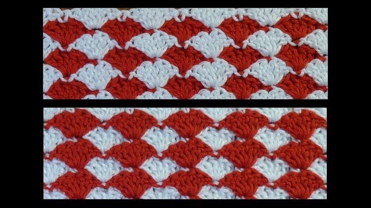 Heklana mustra školjke u dve boje (Crochet Pattern Shells in Two Colors)