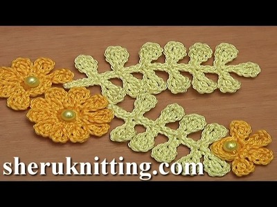 How to Crochet Flat 10 Petal Flower Tutorial 27 Irish Lace