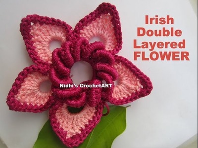How To Crochet- Irish Double Layered FLOWER Tutorial