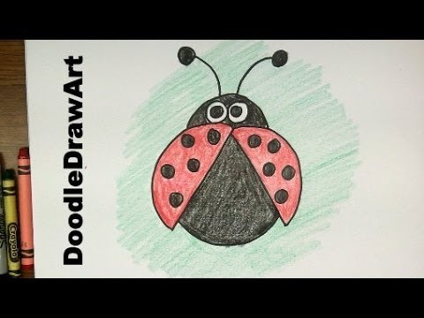 How To Draw a Ladybug! Easy Cartoon Lady Bug tutorial - For Kids!