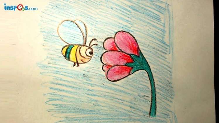 How to Draw Bee with Flower