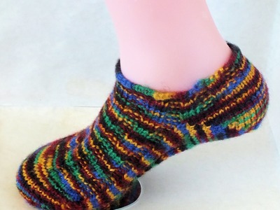 How to Loom Knit No Show Socks