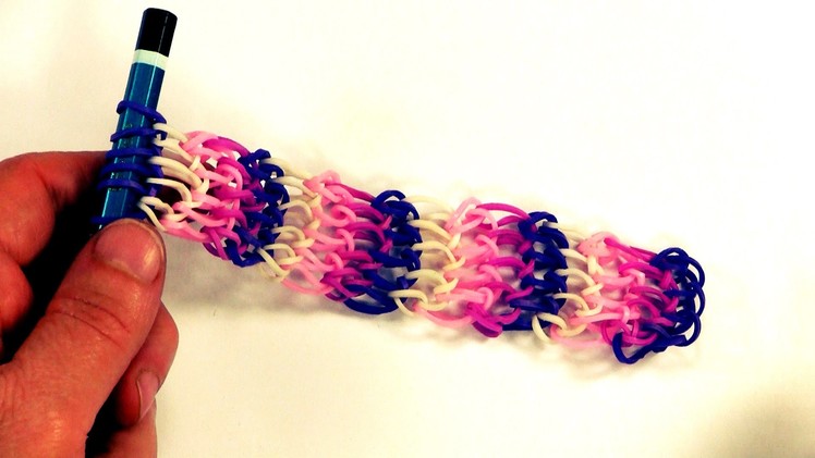 How to make a beautiful bracelet Loom band, by pencils. 40