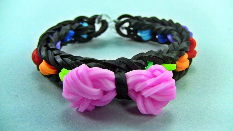 How to Make a Bow  rubber band Bracelet