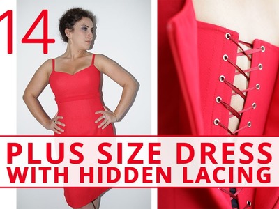 How to make PLUS SIZE dress with HIDDEN LACING. Sew plus size dress.