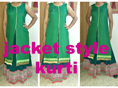 JACKET STYLE KURTI WITH FRONT OPEN SLIT