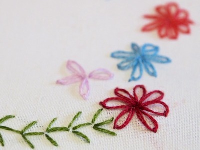 Lazy Daisy and Fern Stitch - Hand Embroidery Learn With Me Series