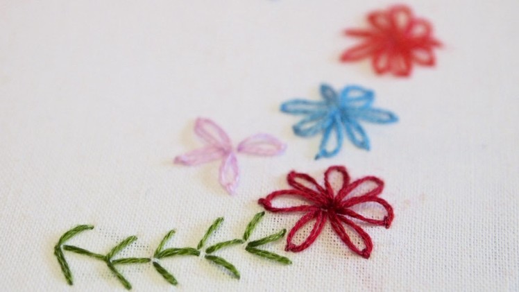 Lazy Daisy and Fern Stitch - Hand Embroidery Learn With Me Series