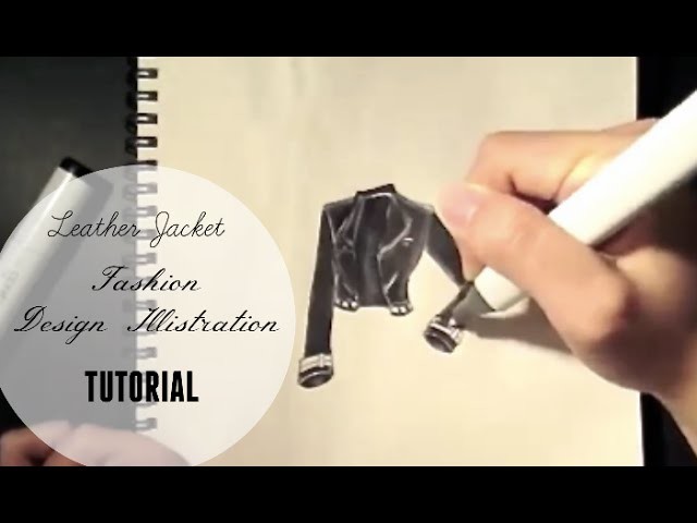 Leather Jacket Fashion Design Illustration , Tutorial