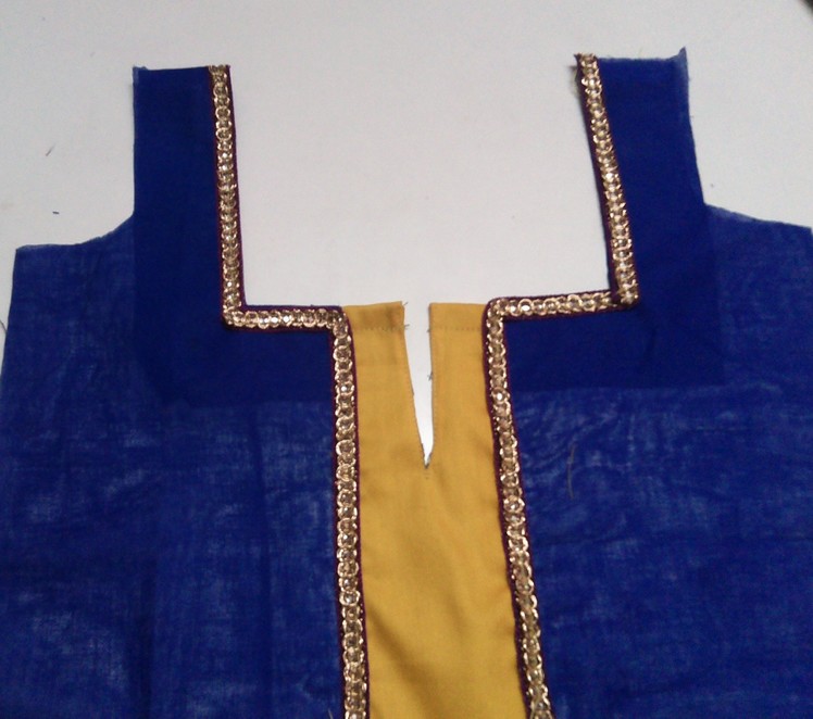 Neckline with Border and Patch work