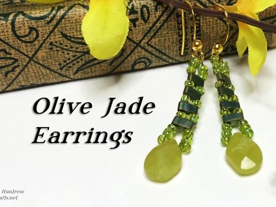 Olive Jade Teardrop Earrings Tutorial