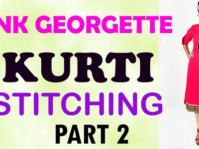 Pink Georgette Kurti Stitching Part 2