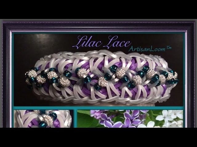 Rainbow Loom Band Lilac Lace Bracelet Tutorial.How To