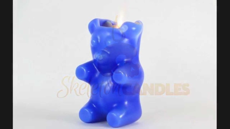 Skeleton Candles Blue Gummy Bear Time Lapse Burn