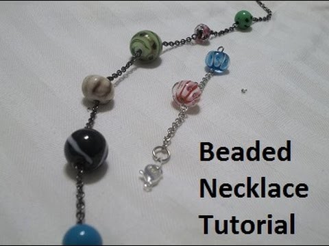 Tutorial- Necklace with glass beads and chain