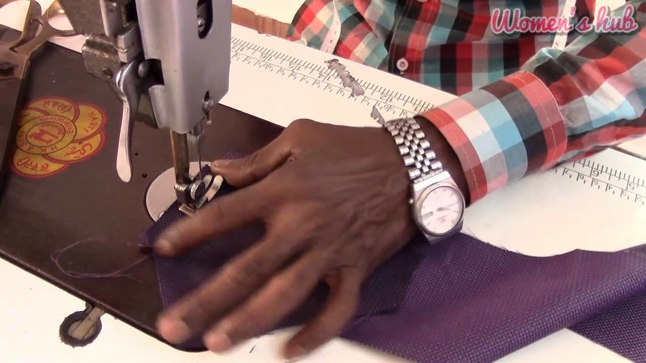 'V' Shoulder and Apple Cut Men Shirt Step by Step - 3.Stitching the Hand cuff & Collar (English)