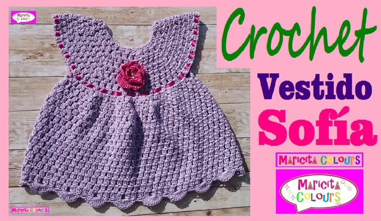 Vestido a Crochet Ganchillo "Sofía" (Parte 2) Tutorial por Maricita Colours