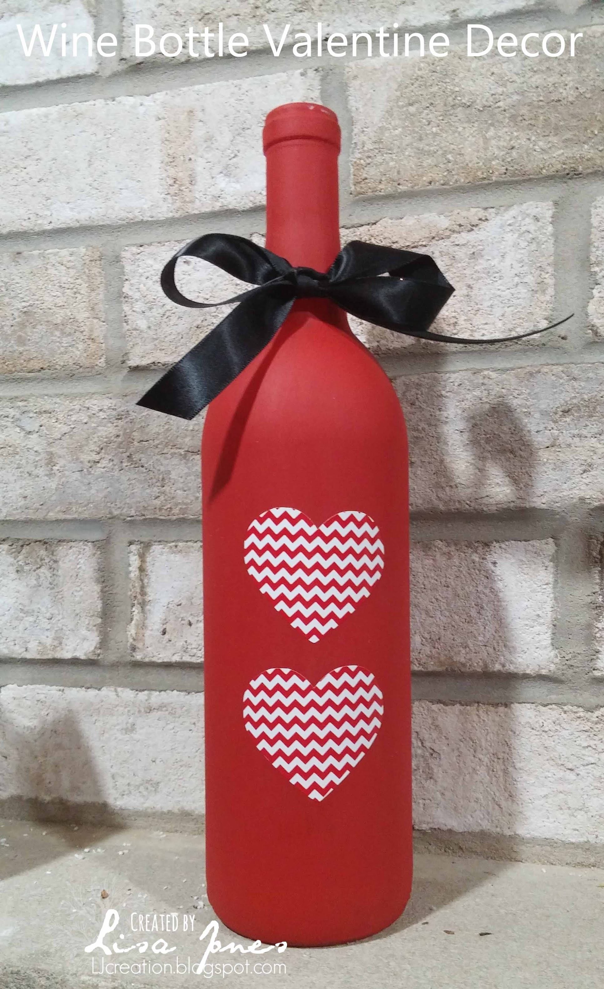 Wine Bottle Valentine Decor