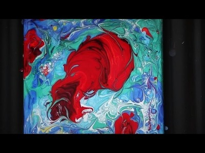 AFRICAN BLOODSTONE  Inspired Abstract Fluid Painting Technique - Semi-precious Stone Painting Series