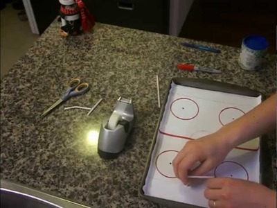 Arts and Crafts for Kids: How to make an ice hockey skating rink at home in your freezer!