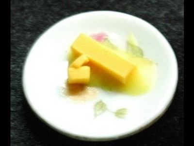 Butter. How to make 1:12 scale miniature butter for dollhouse. GOI