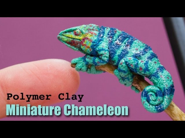 Chameleon Polymer Clay Sculpture. Speed Sculpting in Fimo