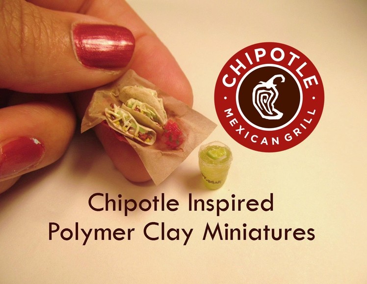 Chipotle Soft Taco and Margarita Polymer Clay Dollhouse Miniature