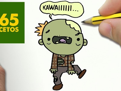 COMO DIBUJAR ZOMBIE KAWAII PASO A PASO - Dibujos kawaii faciles - How to draw a Zombie