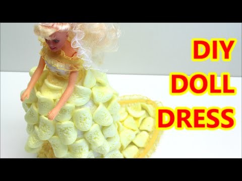 Doll Dress DIY from Plastic Bottle and Packing Chips