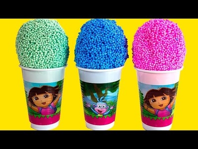 Dora the explorer Foam clay Surprise Eggs Ice Cream cups Disney Princess Angry birds Spongebob