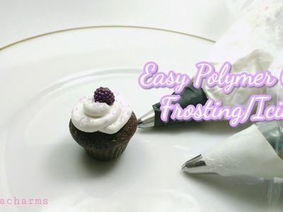 Easy Polymer Clay Frosting : Frost a Cupacake Charm : Polymer Clay Icing : Miniature Food