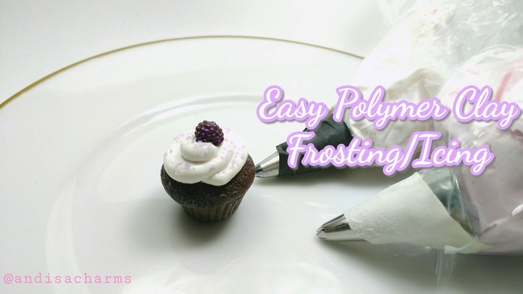 Easy Polymer Clay Frosting : Frost a Cupacake Charm : Polymer Clay Icing : Miniature Food