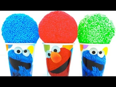 Elmo Foam Clay Surprise Eggs Ice Cream Cups Disney Frozen Minions Donald Duck RainbowLearning