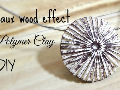 Faux wood pendent polymer clay tutorial ENGLISH