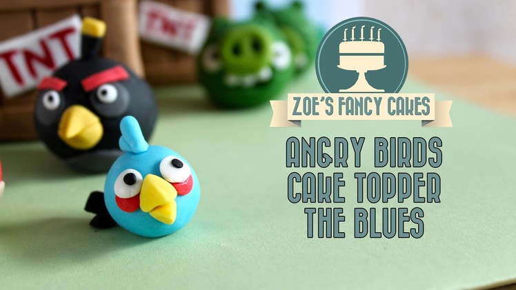 Fondant Angry birds: Blue Angry birds cake topper how to make