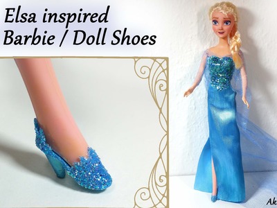 How to; Barbie.Doll Shoes; Elsa inspired (Frozen) Tutorial