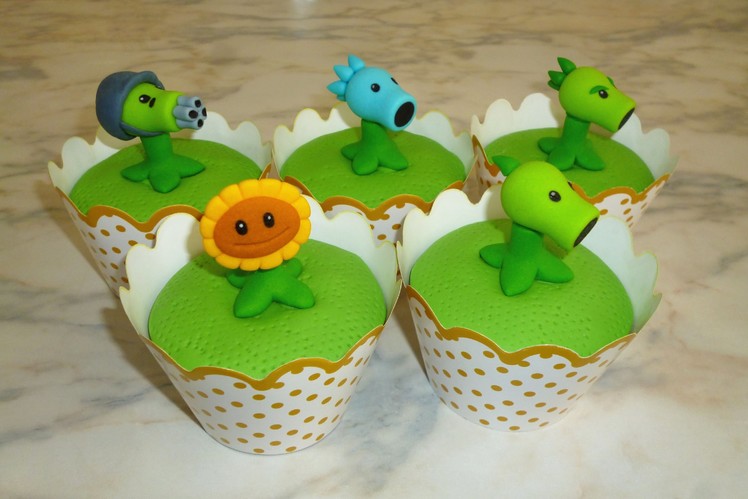 How to make Plants vs Zombies cupcakes (part 1.3). Cupcakes de Plantas Vs Zombies parte 1