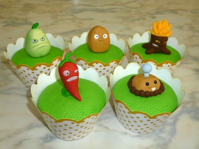 How to make Plants vs Zombies cupcakes (part 2.3). Cupcakes de Plantas Vs Zombies parte 2