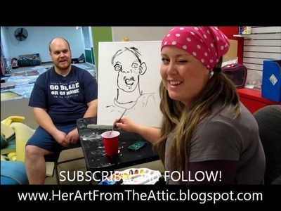 How to paint an abstract portrait (blind contour drawing)