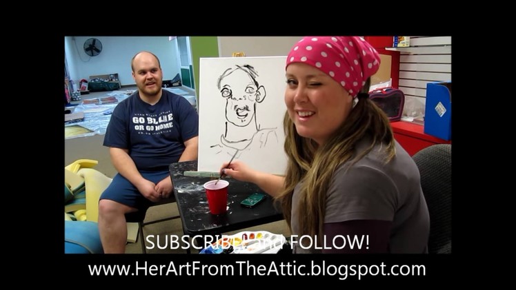 How to paint an abstract portrait (blind contour drawing)