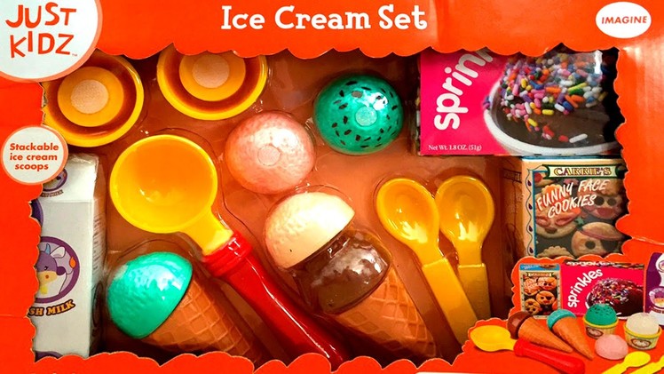 Ice Cream Set Just Kidz Play Food Play-Doh Ice Creams Scoops Popsicles Ice Cream Cones Toy Food