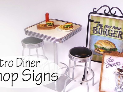 Miniature Retro Diner; Shop Signs Tutorial